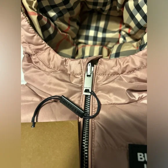 Baby Burberry London England Puffer Coat 6M Lavender Pink - Picture 7 of 8